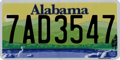 AL license plate 7AD3547