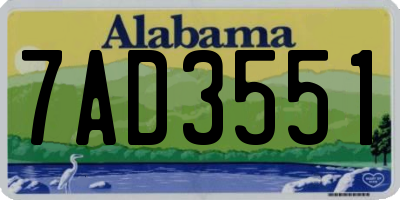 AL license plate 7AD3551