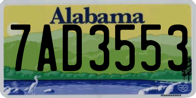 AL license plate 7AD3553