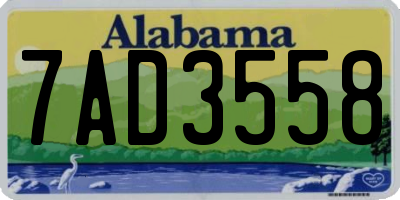 AL license plate 7AD3558