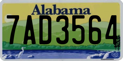 AL license plate 7AD3564