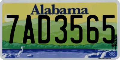 AL license plate 7AD3565