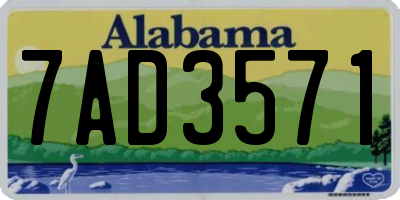 AL license plate 7AD3571