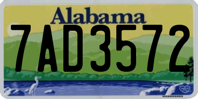 AL license plate 7AD3572