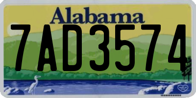 AL license plate 7AD3574