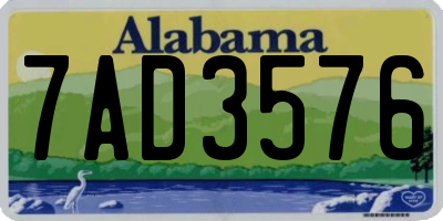 AL license plate 7AD3576