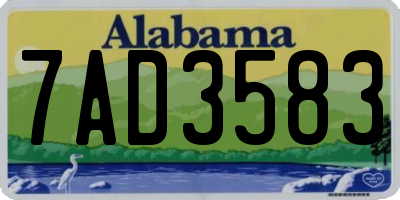 AL license plate 7AD3583
