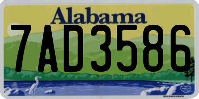 AL license plate 7AD3586