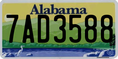 AL license plate 7AD3588