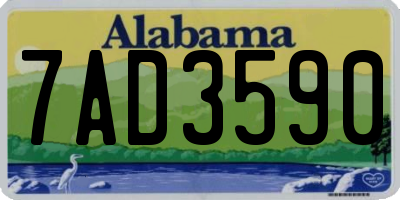 AL license plate 7AD3590