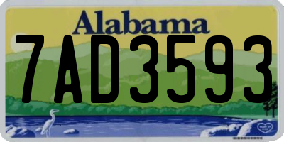 AL license plate 7AD3593