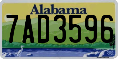 AL license plate 7AD3596