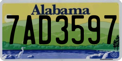 AL license plate 7AD3597