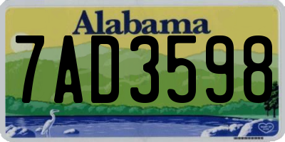 AL license plate 7AD3598