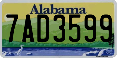 AL license plate 7AD3599