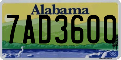 AL license plate 7AD3600