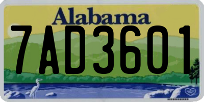 AL license plate 7AD3601