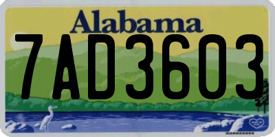 AL license plate 7AD3603