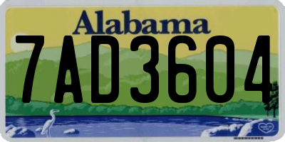 AL license plate 7AD3604