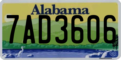 AL license plate 7AD3606