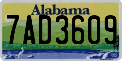 AL license plate 7AD3609