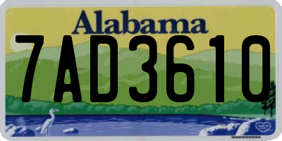 AL license plate 7AD3610