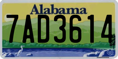 AL license plate 7AD3614