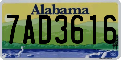 AL license plate 7AD3616