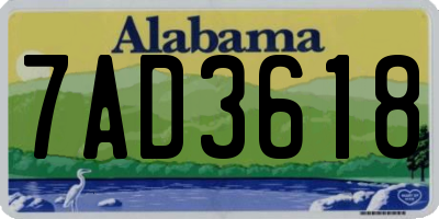 AL license plate 7AD3618