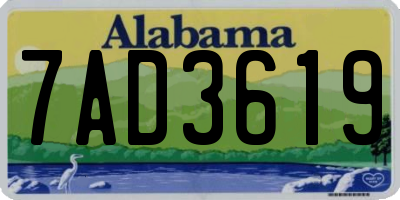 AL license plate 7AD3619