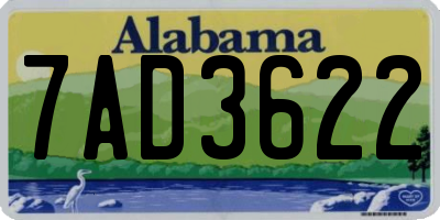 AL license plate 7AD3622