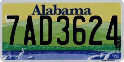 AL license plate 7AD3624
