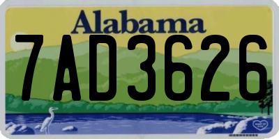 AL license plate 7AD3626