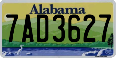 AL license plate 7AD3627