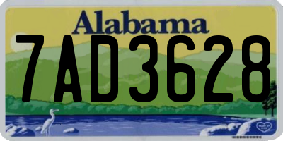 AL license plate 7AD3628
