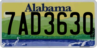 AL license plate 7AD3630