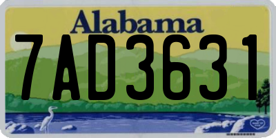 AL license plate 7AD3631