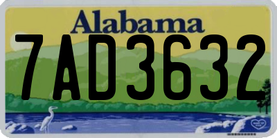 AL license plate 7AD3632