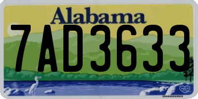 AL license plate 7AD3633