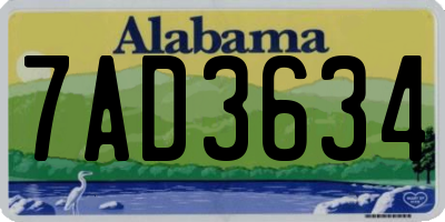 AL license plate 7AD3634
