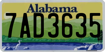 AL license plate 7AD3635