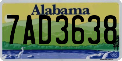 AL license plate 7AD3638