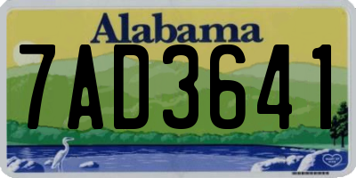 AL license plate 7AD3641