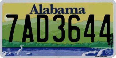 AL license plate 7AD3644