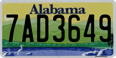 AL license plate 7AD3649