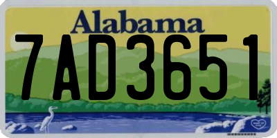 AL license plate 7AD3651