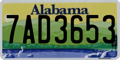 AL license plate 7AD3653