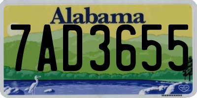 AL license plate 7AD3655