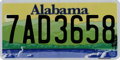 AL license plate 7AD3658