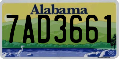 AL license plate 7AD3661